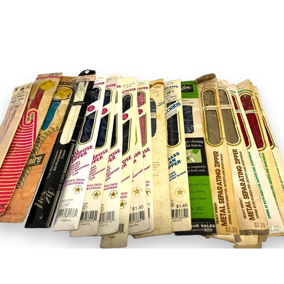 40 Lot VTG Assorted Neckline Jeans Jacket Sewing Zippers | J&P Coats Talon YKK - Picture 5 of 9